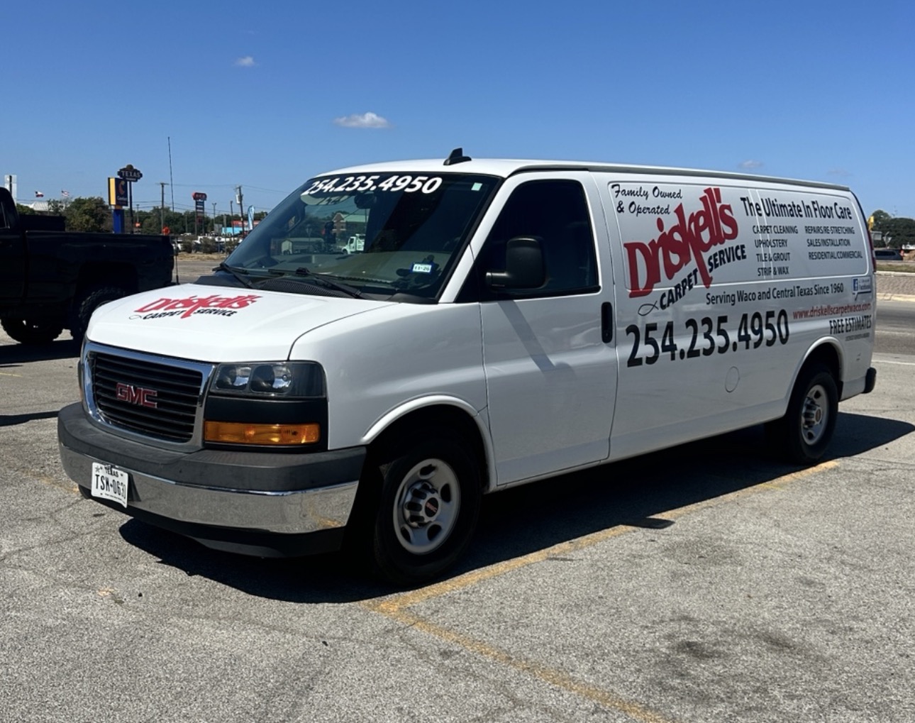 Driskell's Carpet Service van serving Waco and Central Texas